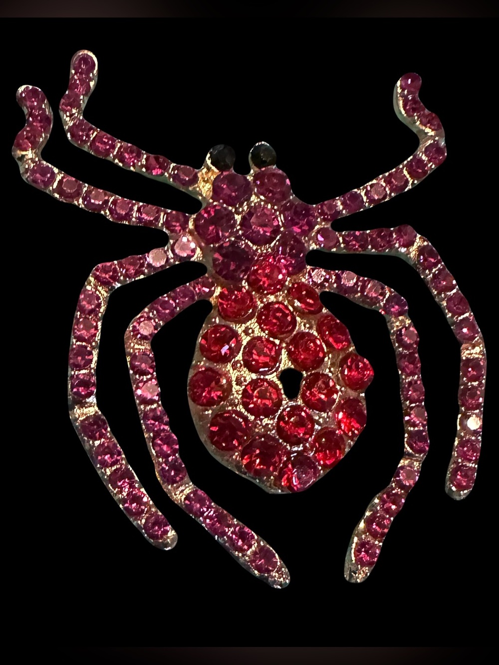 Women's Red Crystal Spider Brooch - Fashion Jewelry